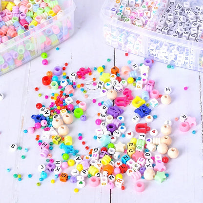 4655Pcs DIY Beads Bracelet Kit Making Necklace Manual Toys for Girls Pearls Games Handmade Children'S Gift Material Elastic Kids