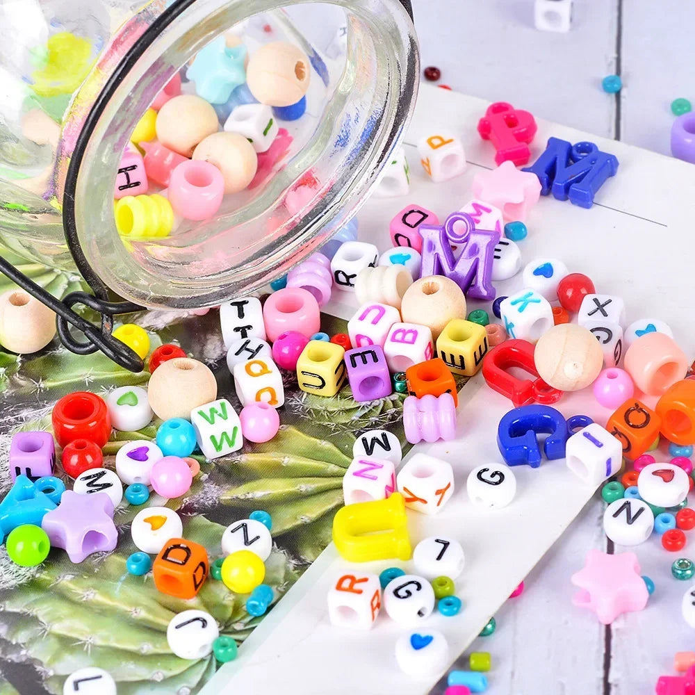 4655Pcs DIY Beads Bracelet Kit Making Necklace Manual Toys for Girls Pearls Games Handmade Children'S Gift Material Elastic Kids