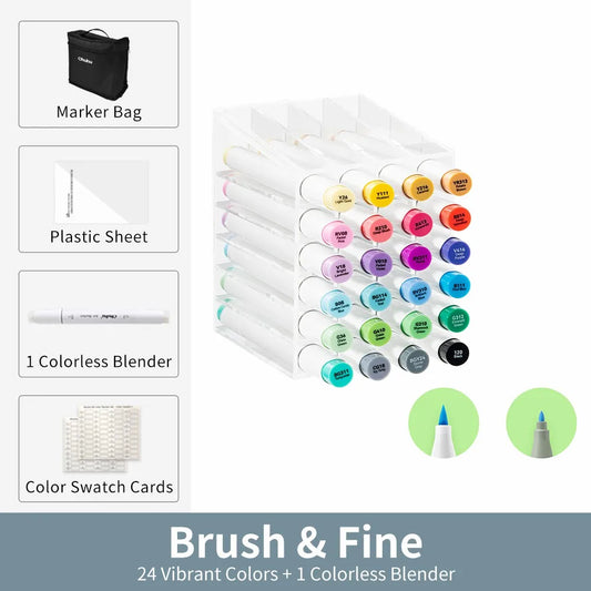 Honolulu B Marker Pen Set Color Markers Alcohol Art Markers Refillable Dual Tips Sketching Drawing Manga School Supplies
